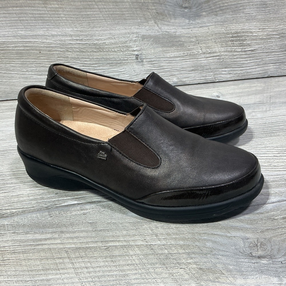 Finn Comfort Women's Tallinn Brown Leather Slip On Loafers US 7.5 UK 5.5 EU 38.5